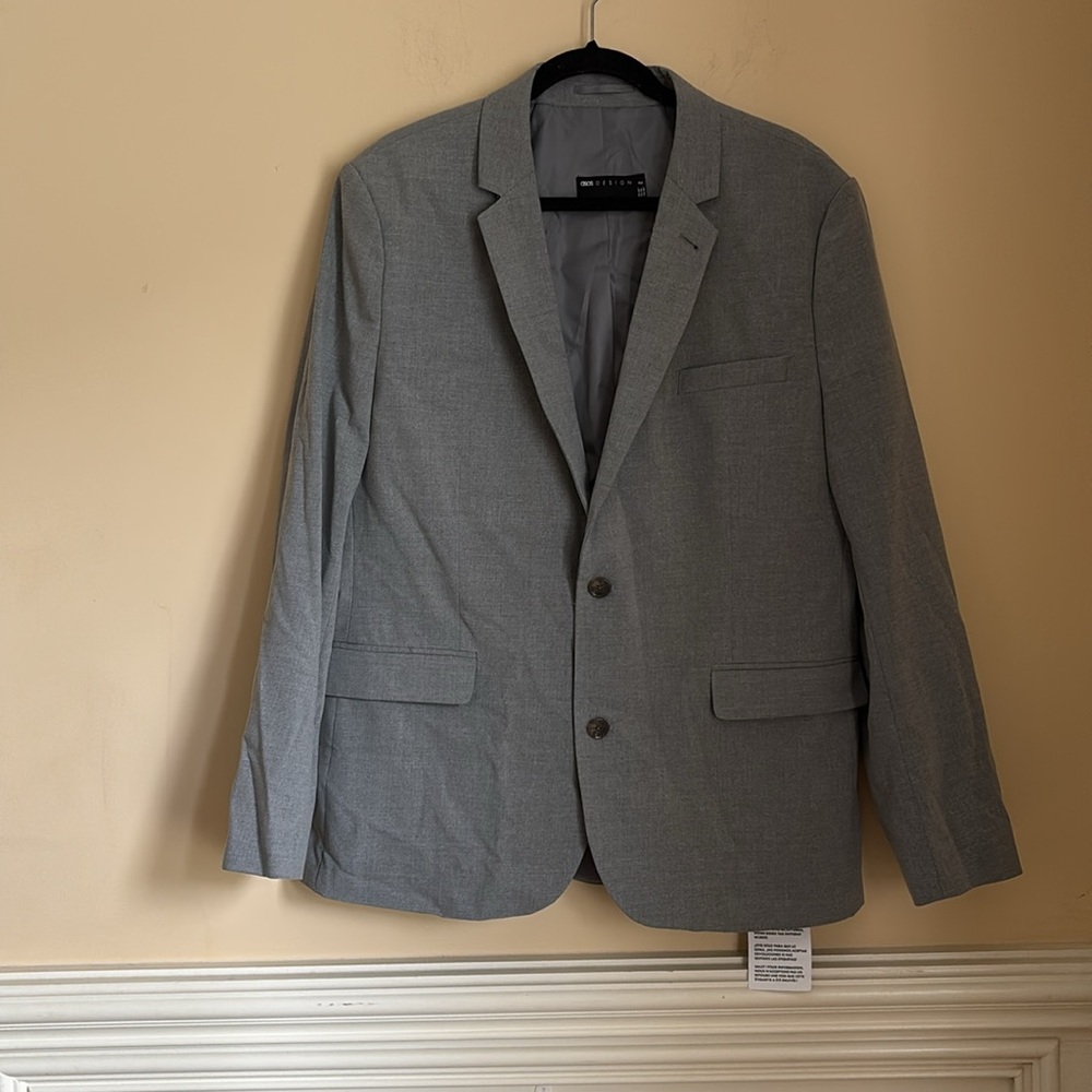 NWT ASOS Design Light Gray Men's Blazer Chest 46” Regular 117cm